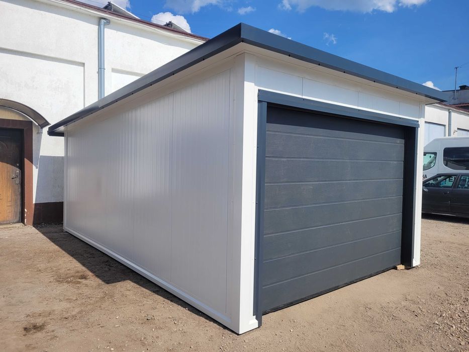 Garaż z płyty warstwowej 3,5 x 5,65m Ocieplany Konstrukcja Ocynkowana