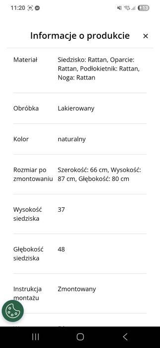 Krzesło wiklinowe jysk