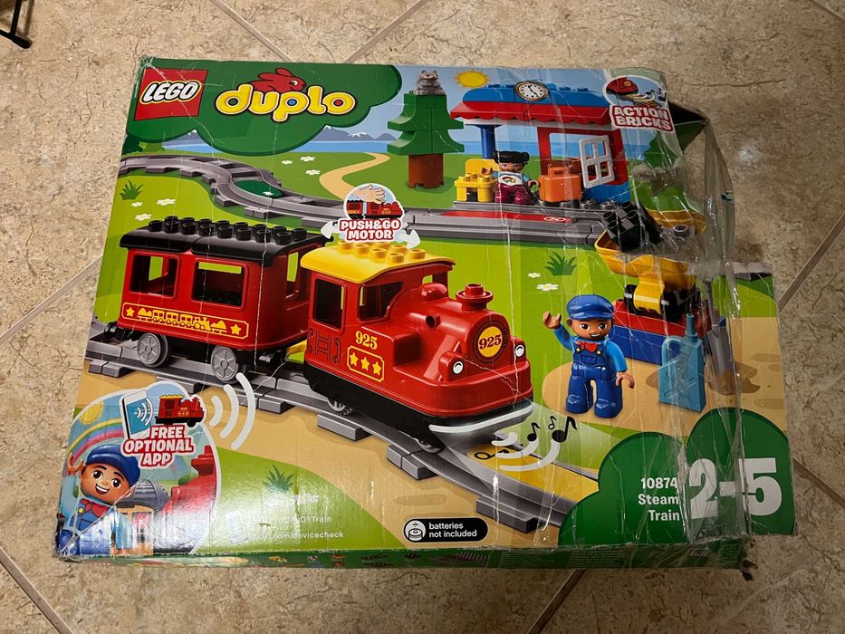 Конструктор Lego Duplo Залізнична дорога ( Поїзд паровоз рейки )