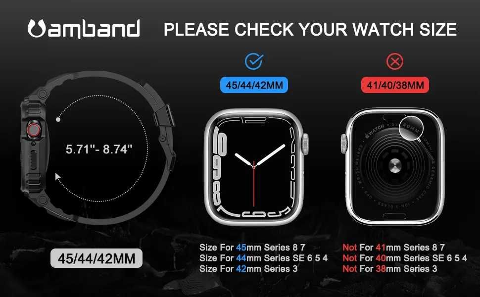 Чехол с ремешком amBand M1 Sport Ремешок для Apple Watch 45/44/42