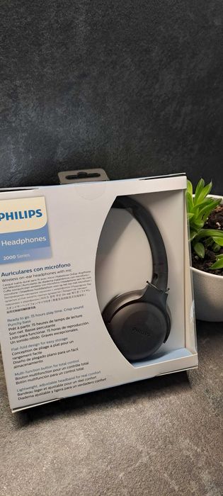 Philips Słuchawki bezprzewodowe czarne NOWE