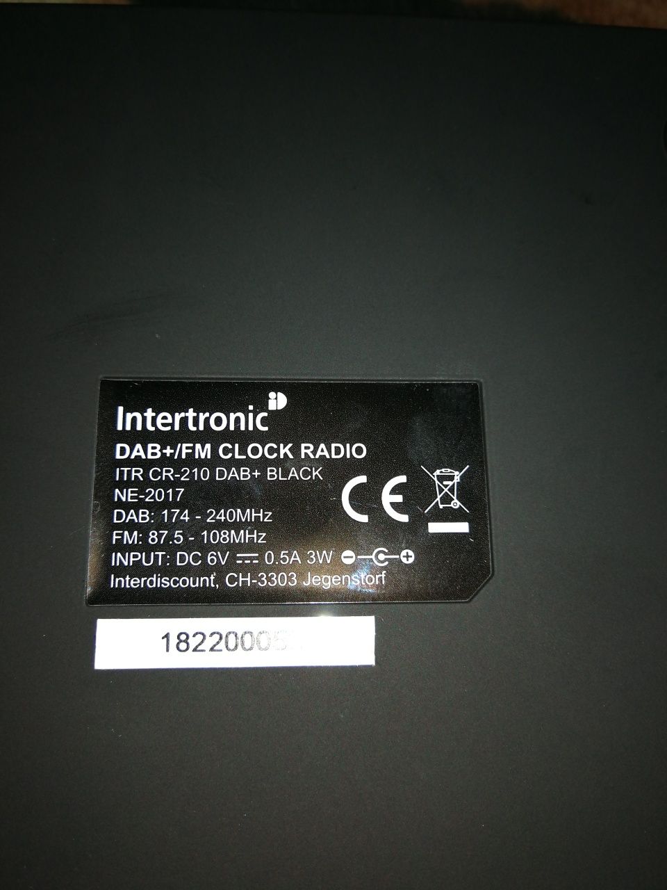 Цифровое радио-часы. Intertronic CR-210.