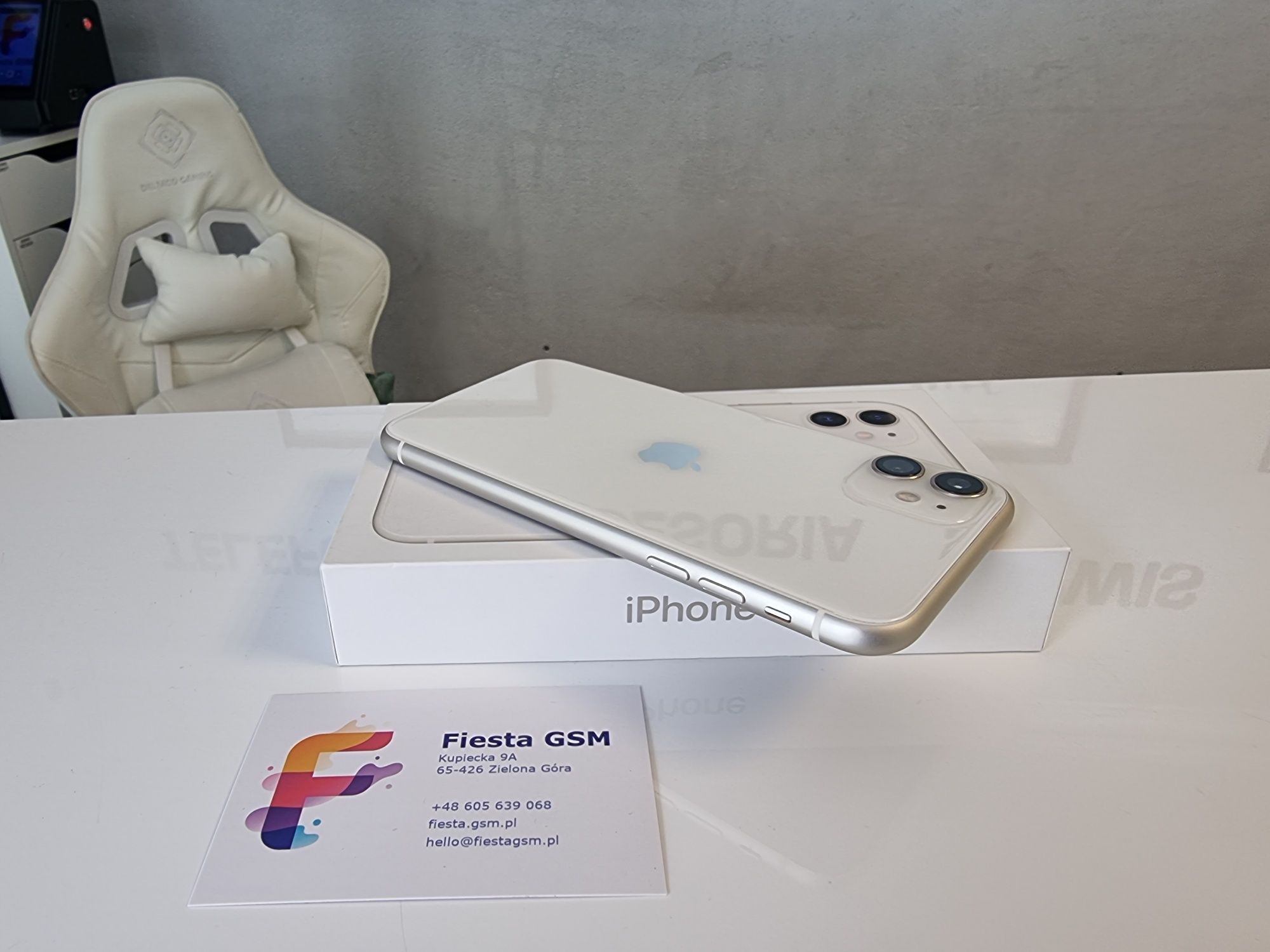 Apple iPhone 11 White 128GB bateria 90%.