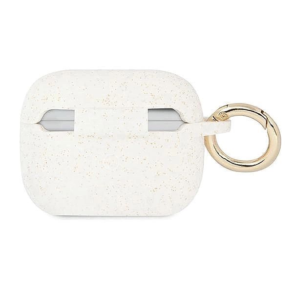 Etui Guess Silicone Glitter na AirPods Pro - białe