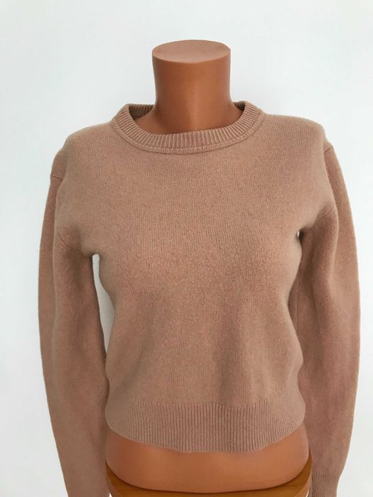 Sweter Beżowy Gruby Ciepły 100% Wełna