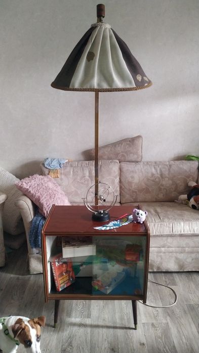 Винтажный  торшер абажур тумба с лампой ГДР