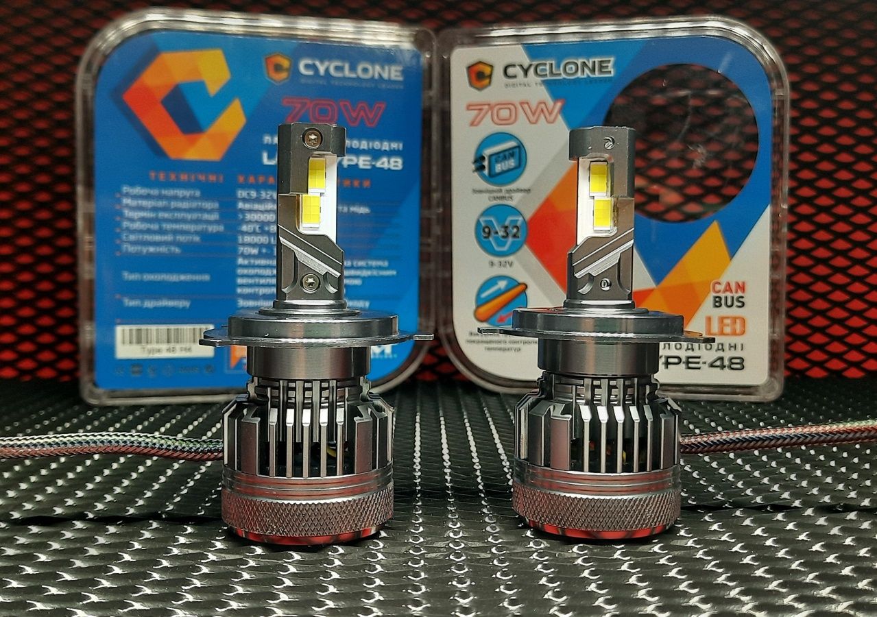 Лед лампи Cyclone LED Type 48 H4/ Н7/ Н11/ Н1  5500K 70W 18000 Lm