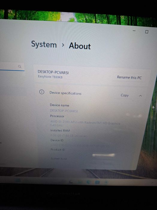 Packard Bell EaseNote TK windows 11 8gbram Disco ssd bateria autonomia