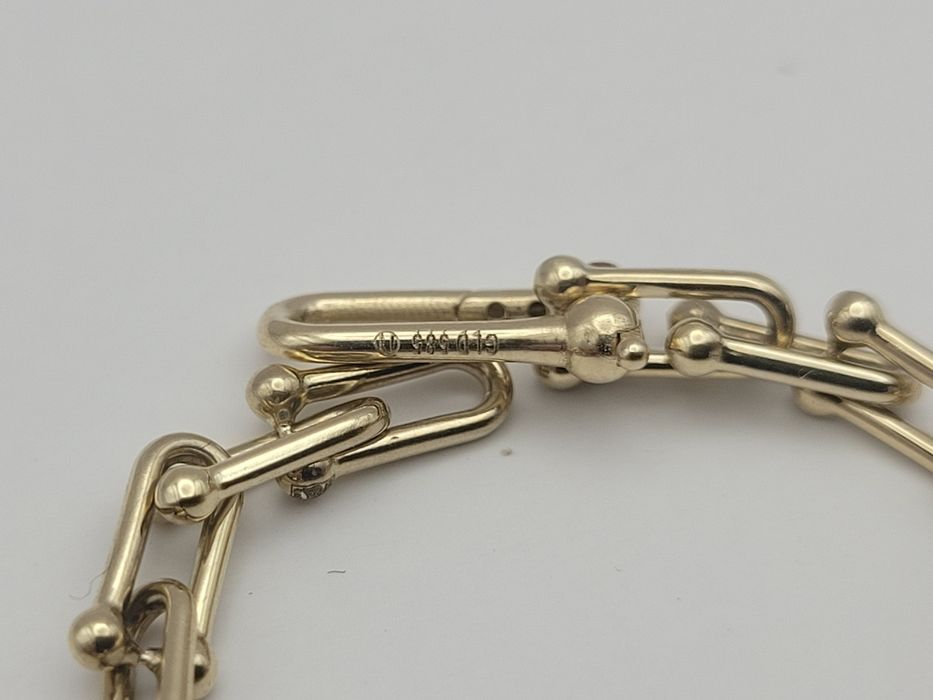 Nowa Złota bransoletka złoto próby 585, spinacze ocechowana dł 19 cm