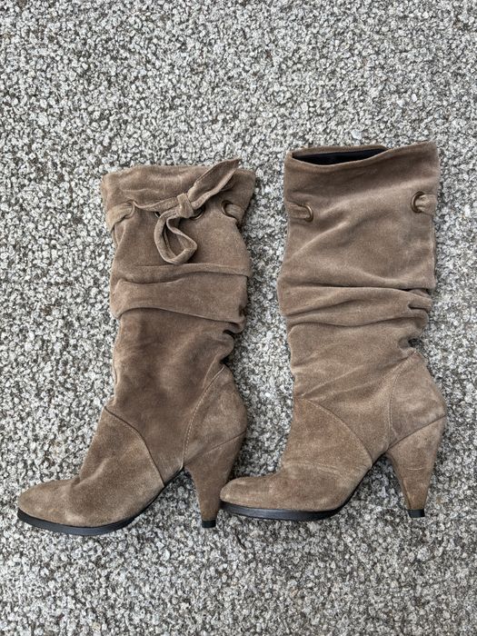 Botas de pele camurça bege escura 35 / 36