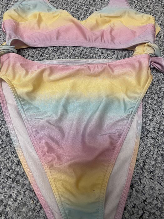 Asos  wysoko wycięty strój kąpielowy bikini wysoki stan efekt ombre