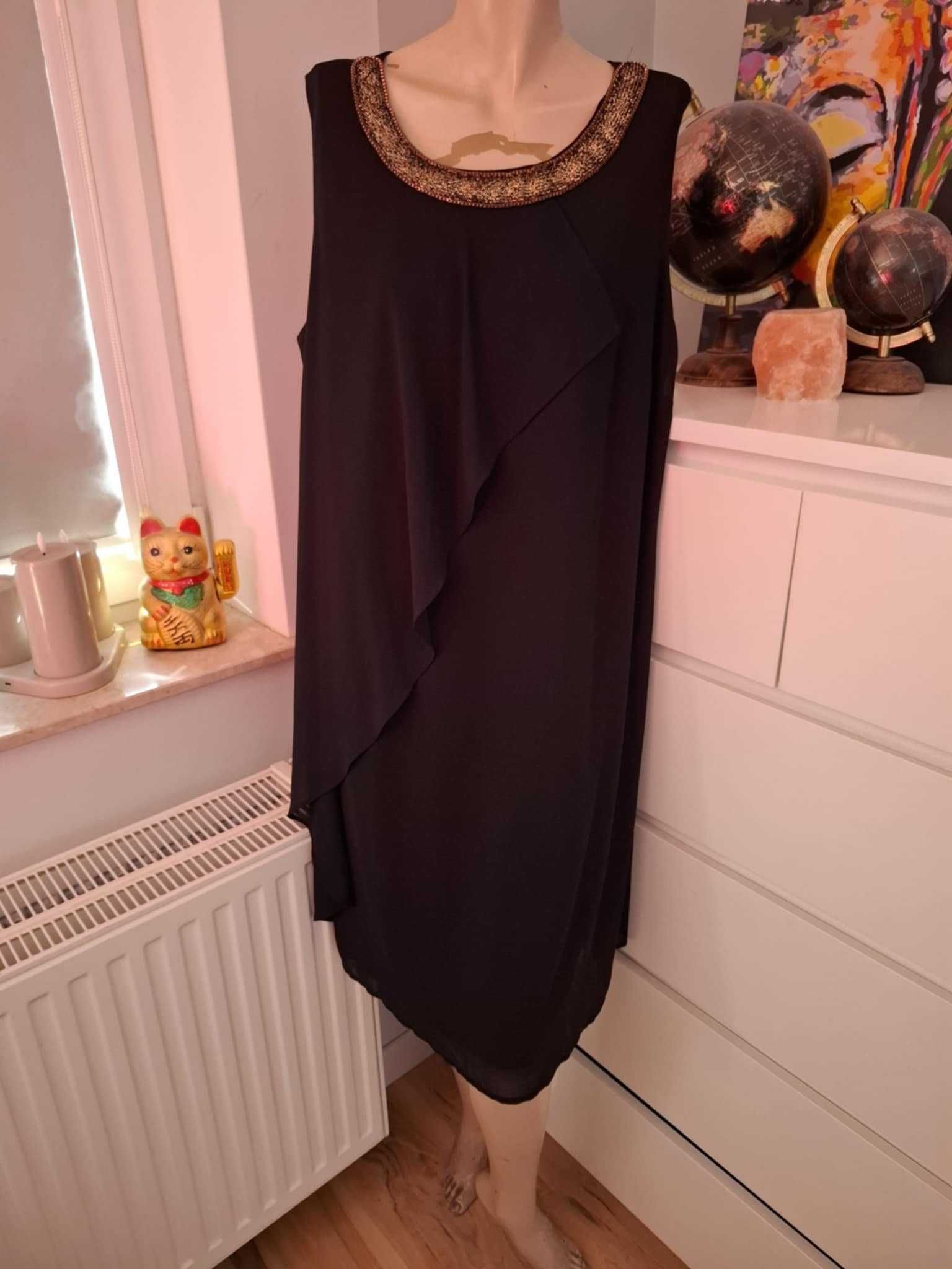 44 XXL Anna Field elegancka czarna sukienka wieczorowa letnia na lato