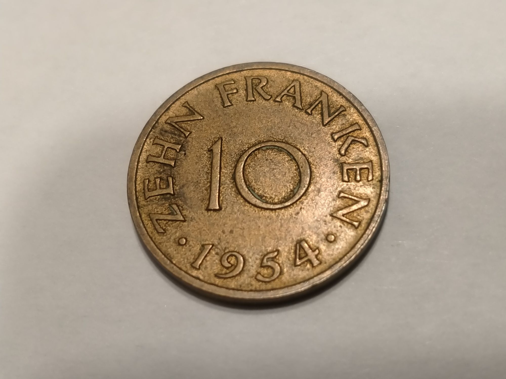 5 pf. 10 pf. Niemcy, alianci, emisja wojskowa. Saarland 10, 20 franków