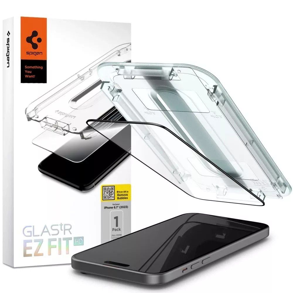 Szkło hartowane Spigen Glas.tR "EZ Fit" FC do Apple iPhone 15 Black