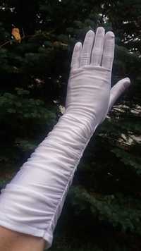 Rękawiczki marszczone białe