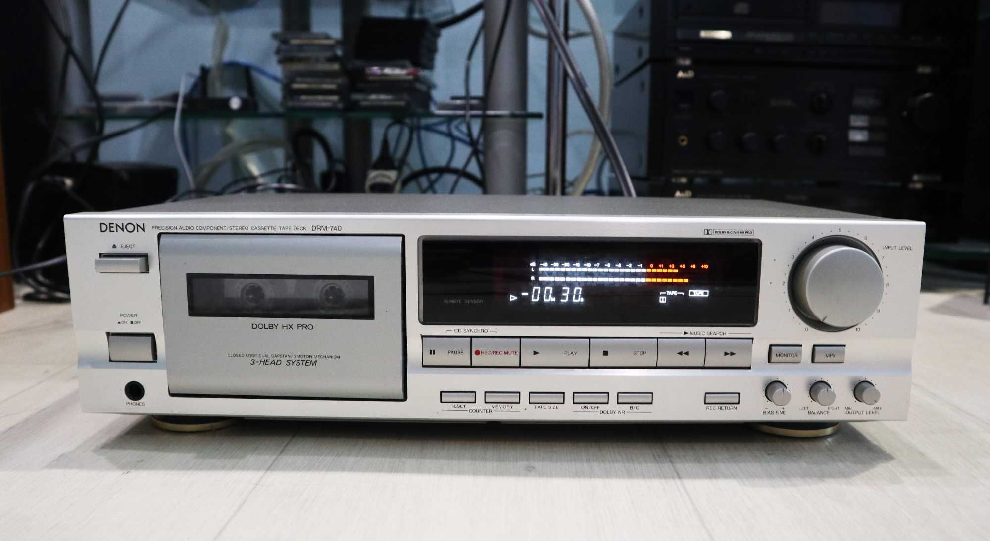 Кассетная дека DENON DRM 740 два тон вала 3 головки