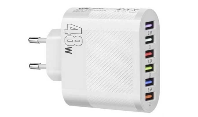 Ładowarka USB do smartfon, telefon, smartwatch - 6 portów