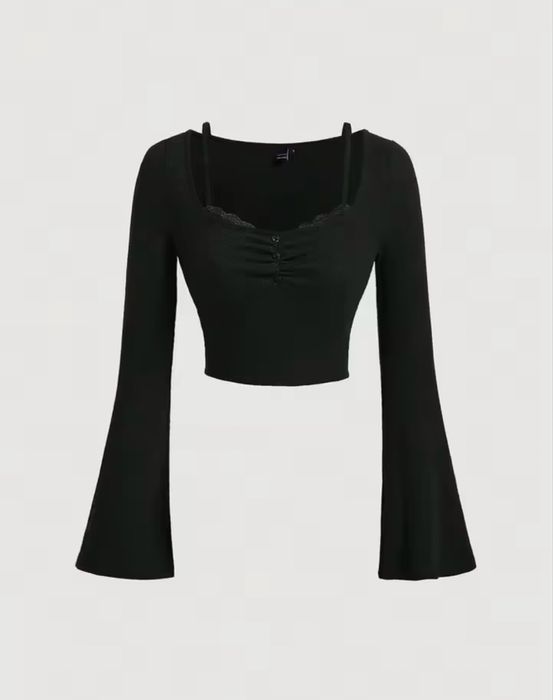 Чорна кофта з підшитою маєчкою