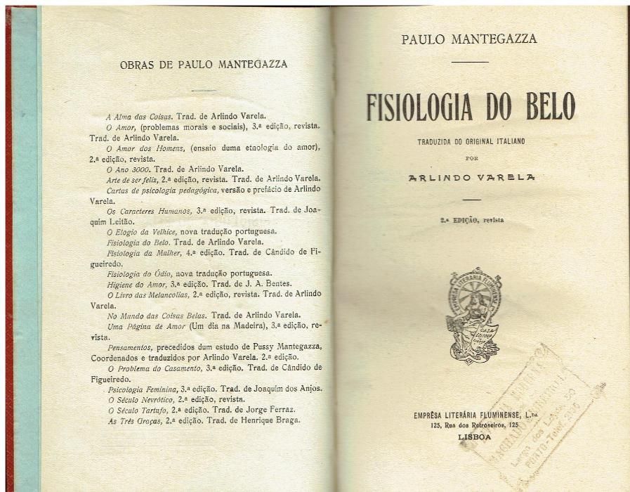 6550 - Livros de Paul Mantegazz 1