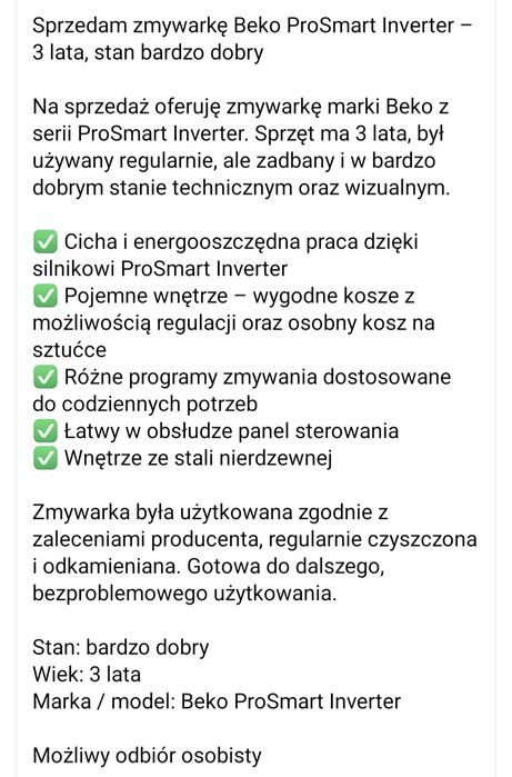 Zmywarka wolnostojącego 60 cm