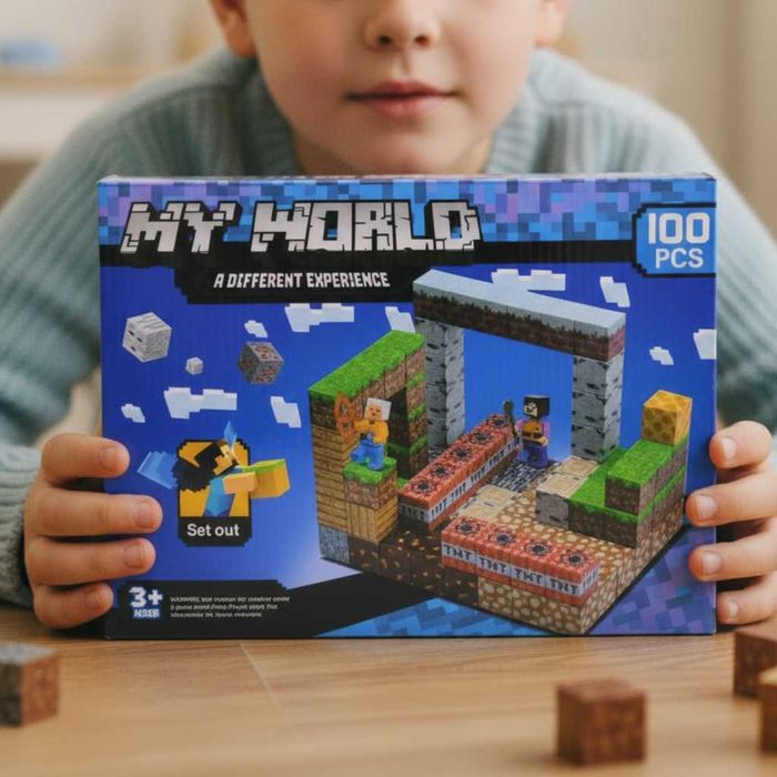 Магнітний конструктор майнкрафт 100 дет для дитини My World Minecraft