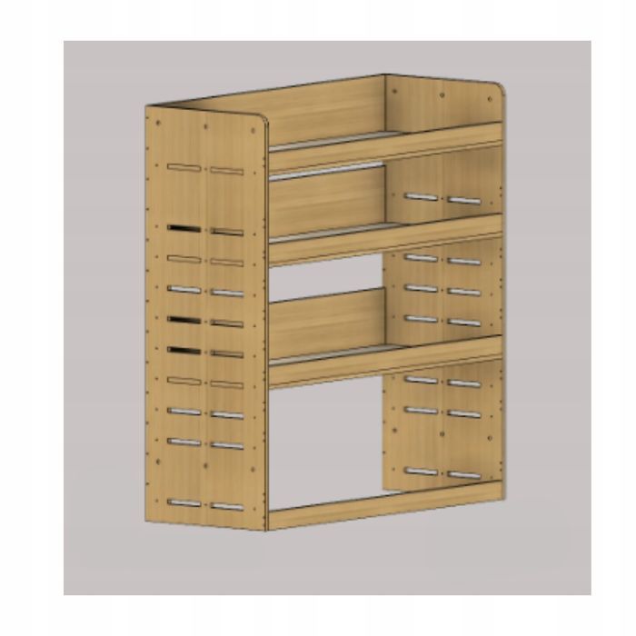 Regały do busa S100 zabudowa warsztatowa busa z sklejki Olsztyn