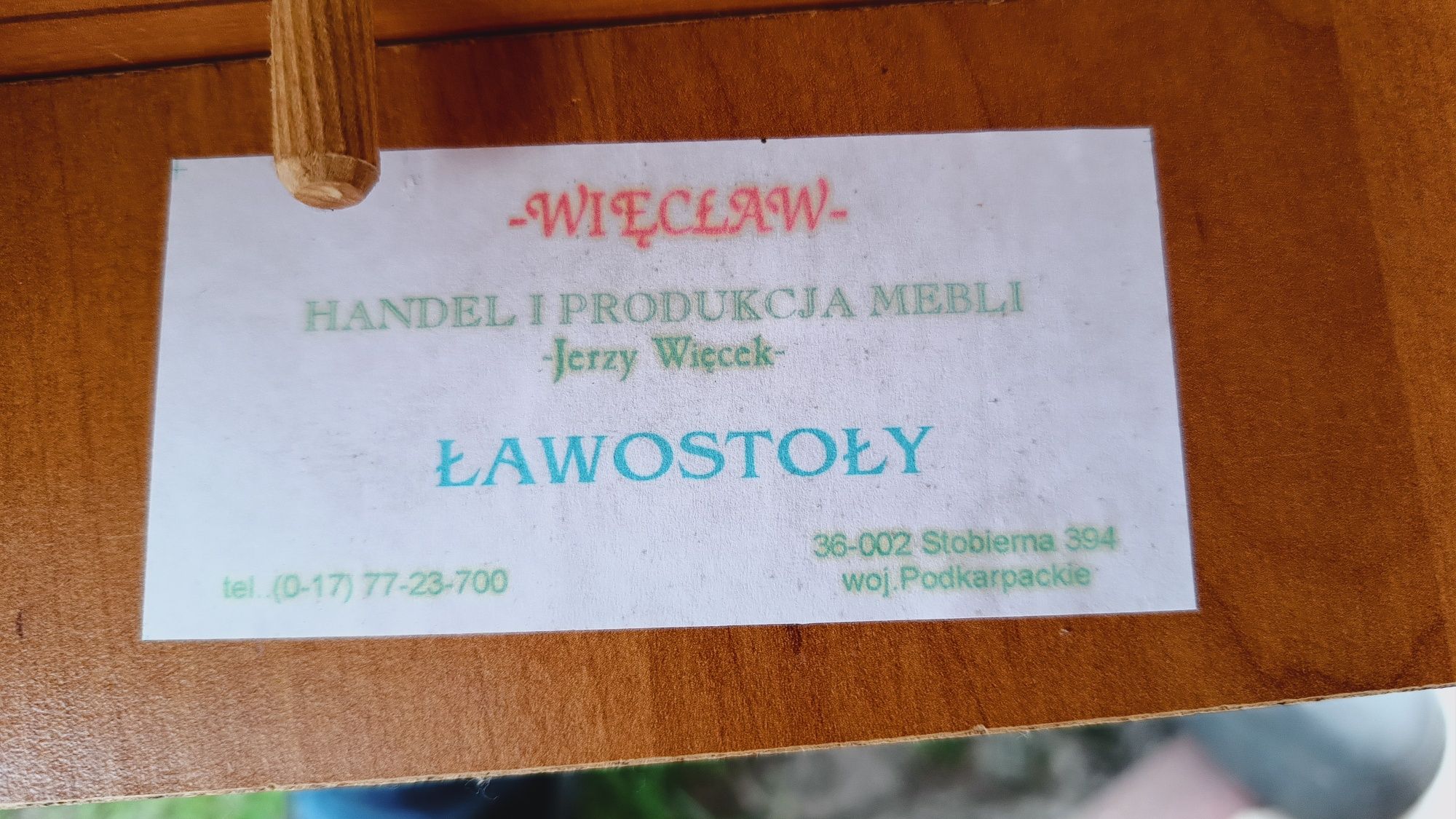 Ławostół, wymiary stołu 120/120cm, firmy "WIĘCŁAW" ze Skobiemy