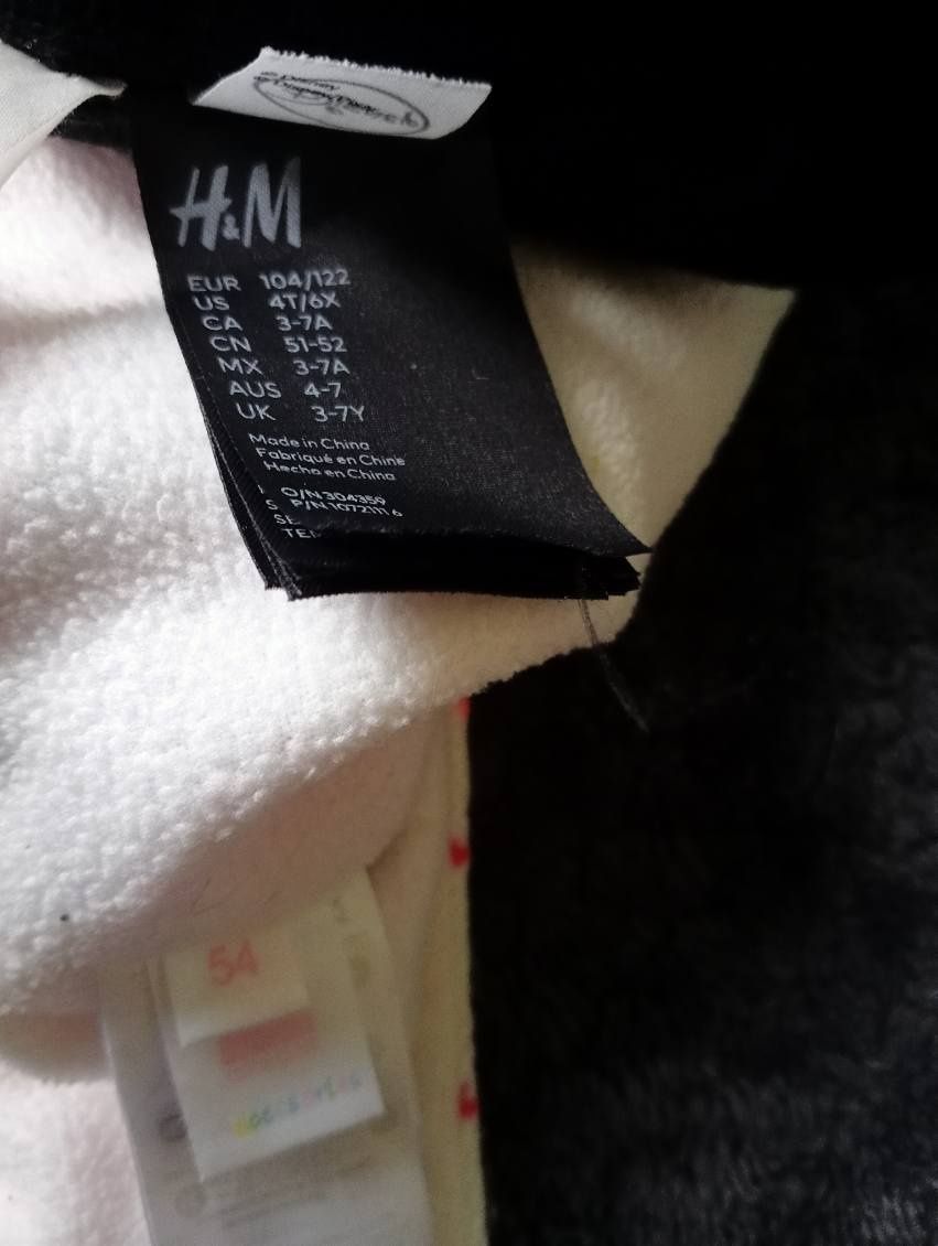 Czapka wiązana zimowa dziewcz. 54 cool c. i M. Miki 104/122 H&M.