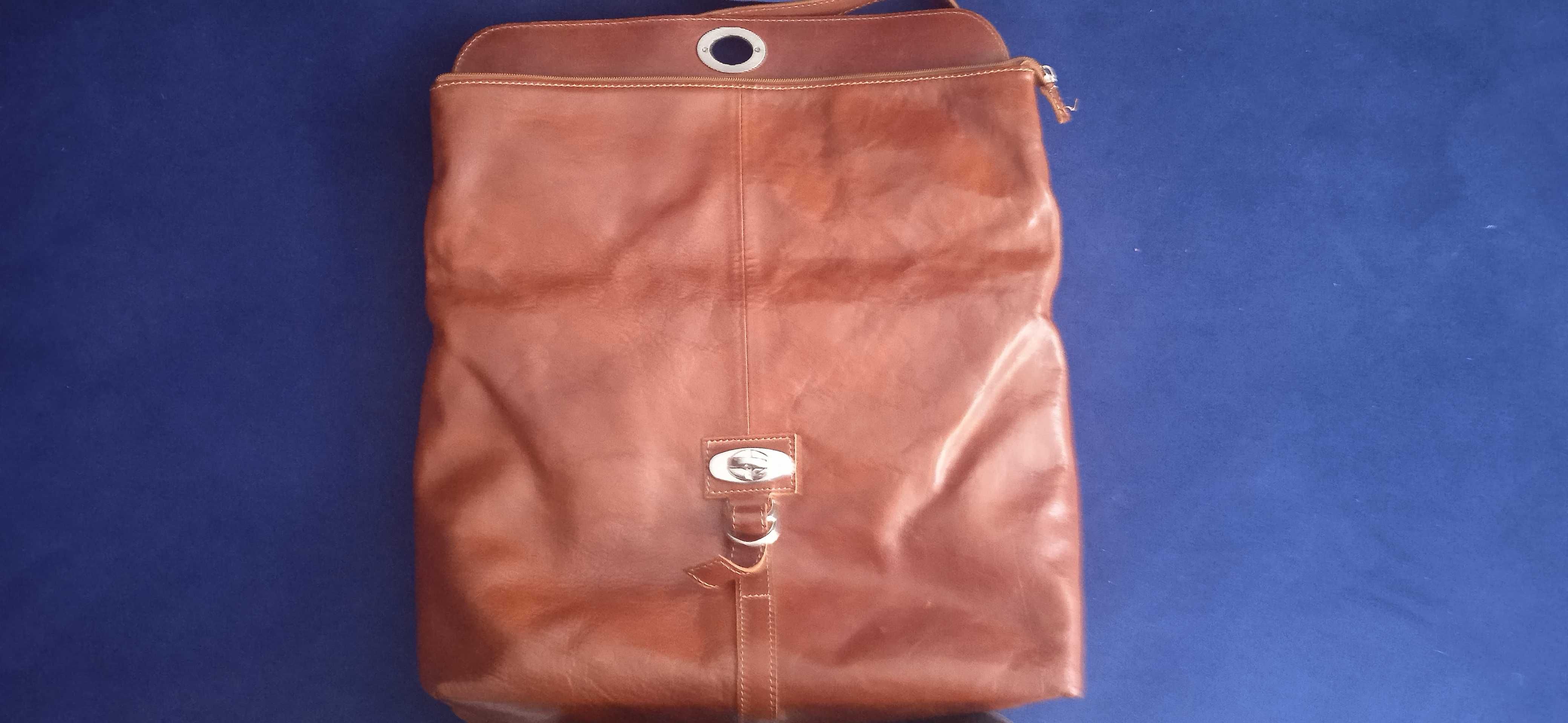 Torba na ramię  skórzana genuine leather made in italy