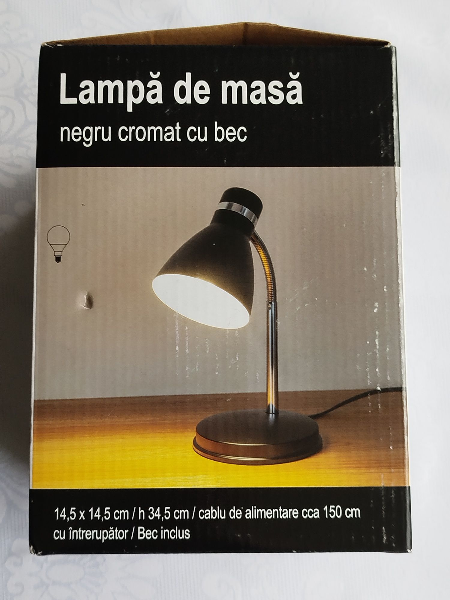 Lampa biurkowa ledowa czarna .