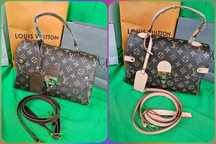 Torebka kuferek duzy brązowa Louis Vuitton z raczka skórzana Premium