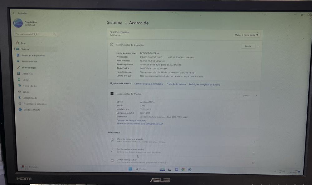 Computador  Dell  980 i5, 120 Gb Ssd 16 RAM