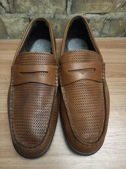 Мокасины туфли летние кожаные плетенная кожа gi&Co размер 41.