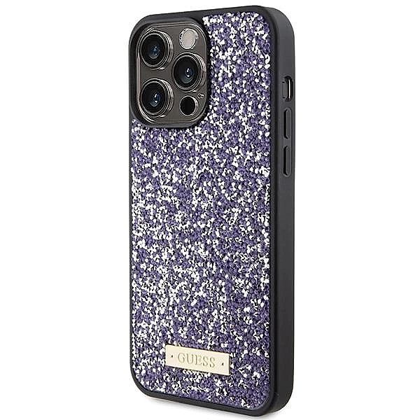 Etui Guess Rhinestone Metal Logo na iPhone 15 Pro - różowe