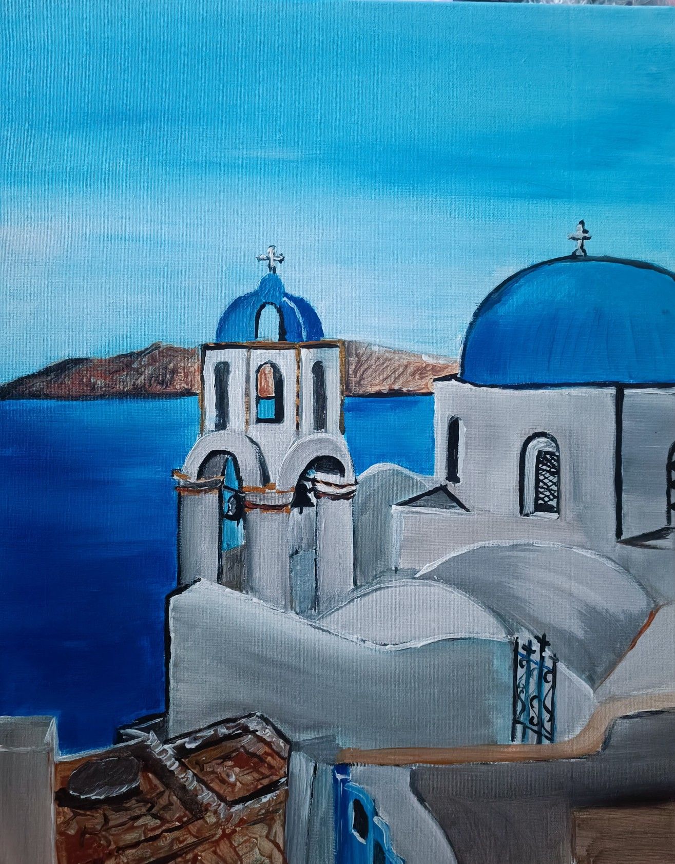 Grecja krajobraz obraz ręcznie malowany