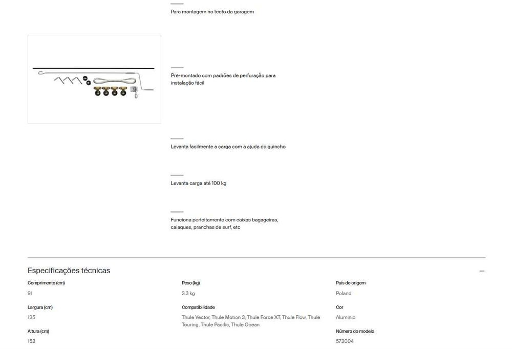porta-bagagens de tejadilho (300€) + acessório multilift (75€)