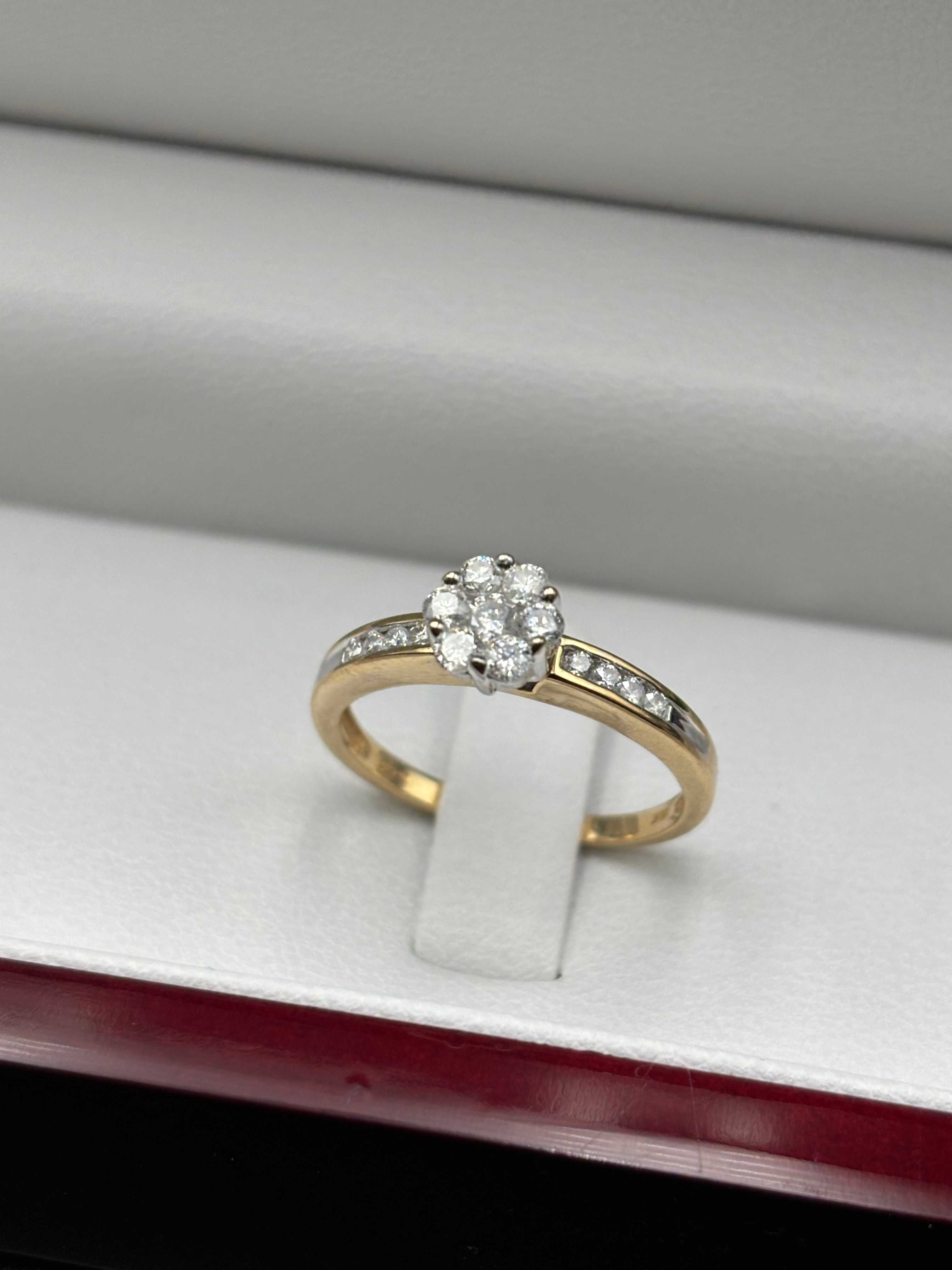 Złoty pierścionek 3,7g 585 z brylantami 0,50ct / naturalne diamenty
