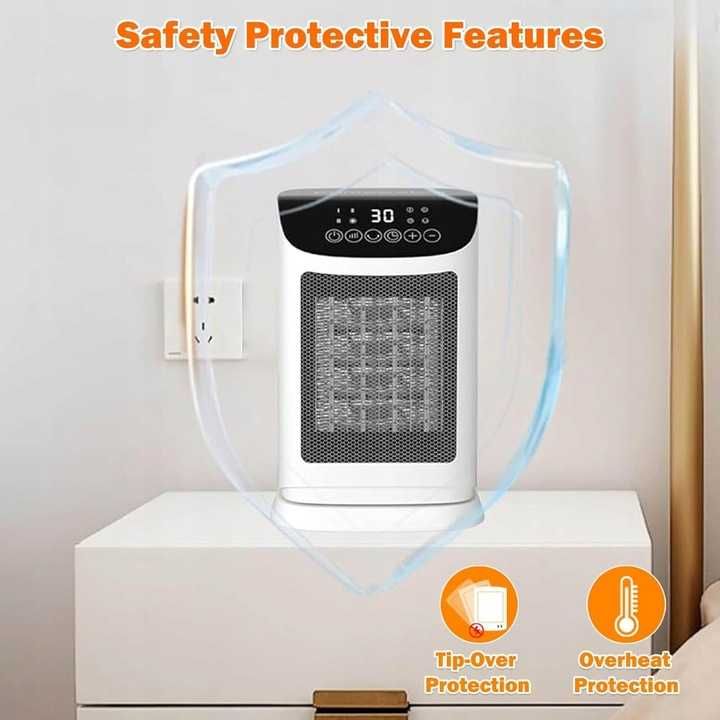 Primevolve NFJ1801E termowentylator ceramiczny 1800W termostat, timer