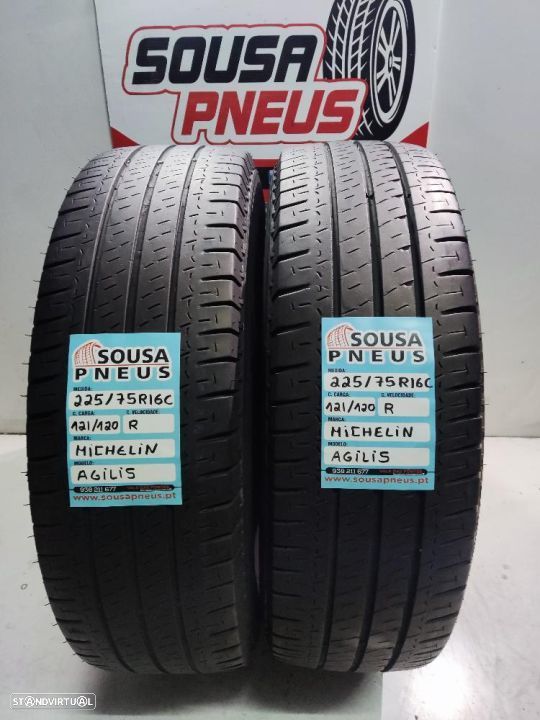 2 pneus semi novos michelin 225-75r16 c - oferta dos portes