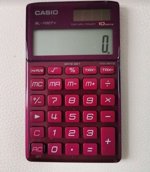 Nowy solarny kalkulator Casio SL-1100 TV-R-S tax 10 pozycyjny