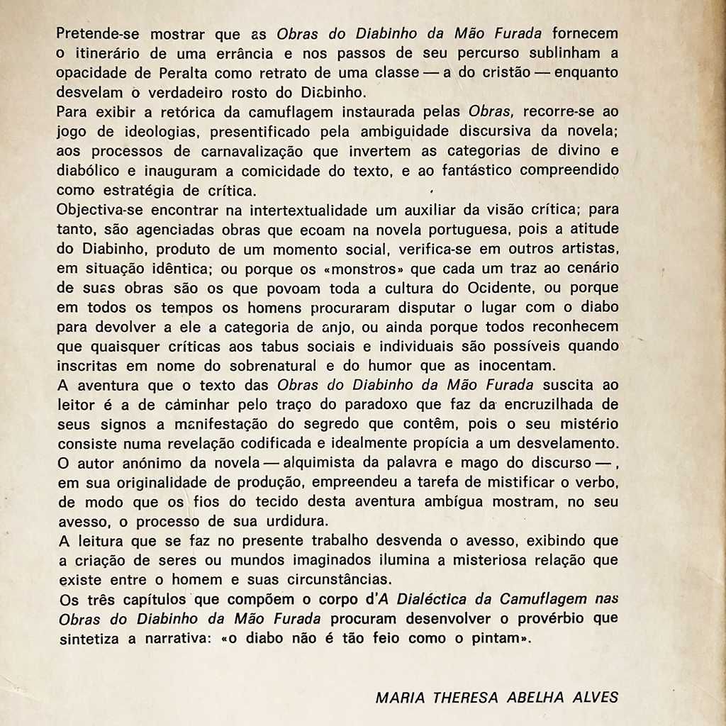 A Dialéctica da Camuflagem nas Obras do DIABINHO DA MÃO FURADA