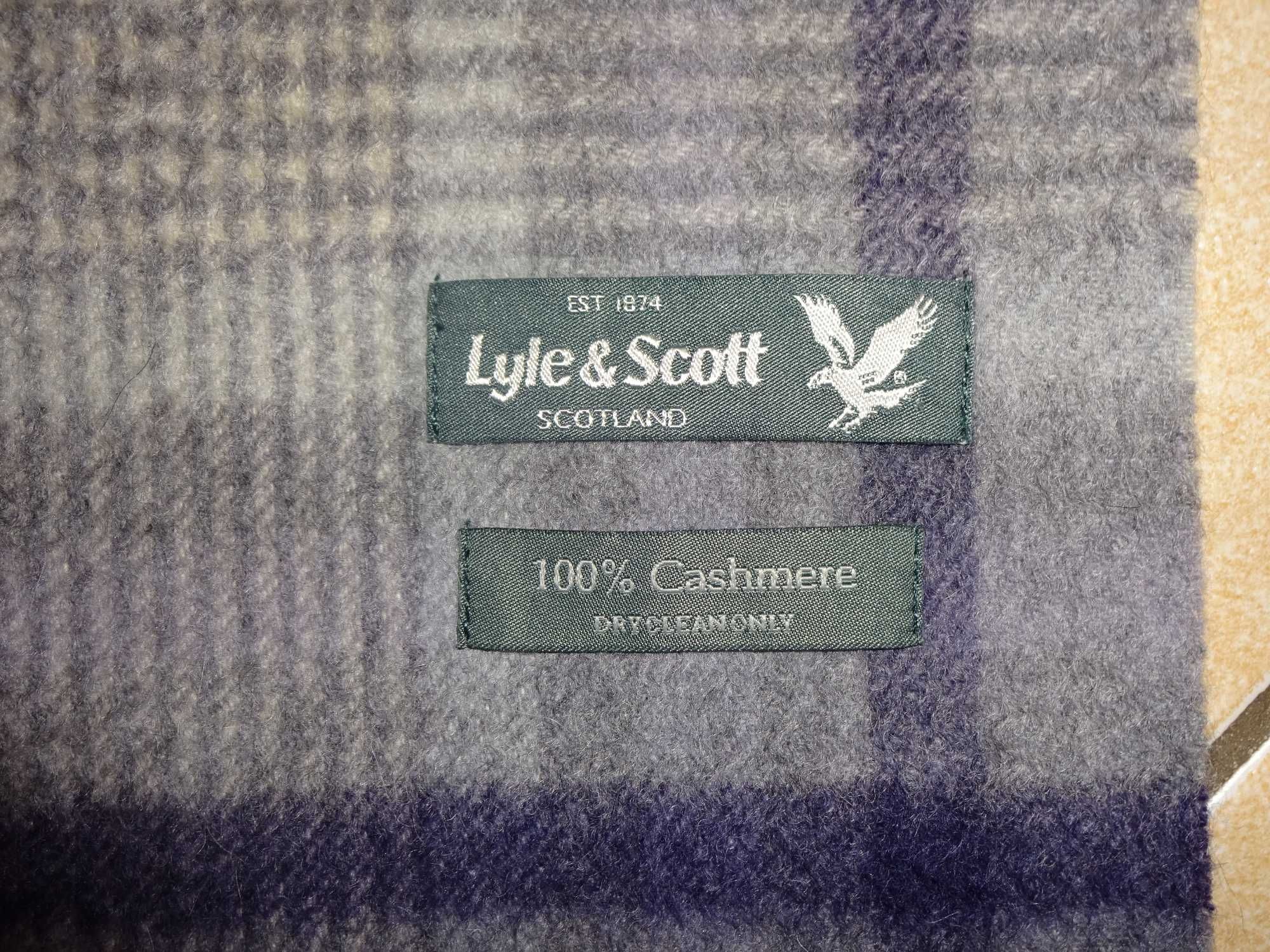 Lyle & Scott Scotland 100% Cashmere NOWY kaszmirowy szalik