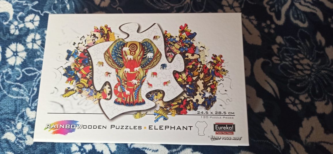 Drewniane puzzle słoń