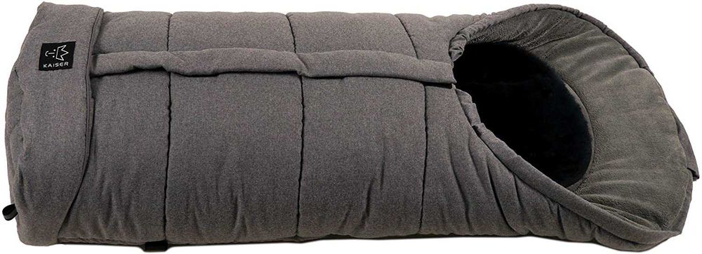 Kaiser śpiworek na nogi "Sheepy", kolor czarny wełna skora jagniecia