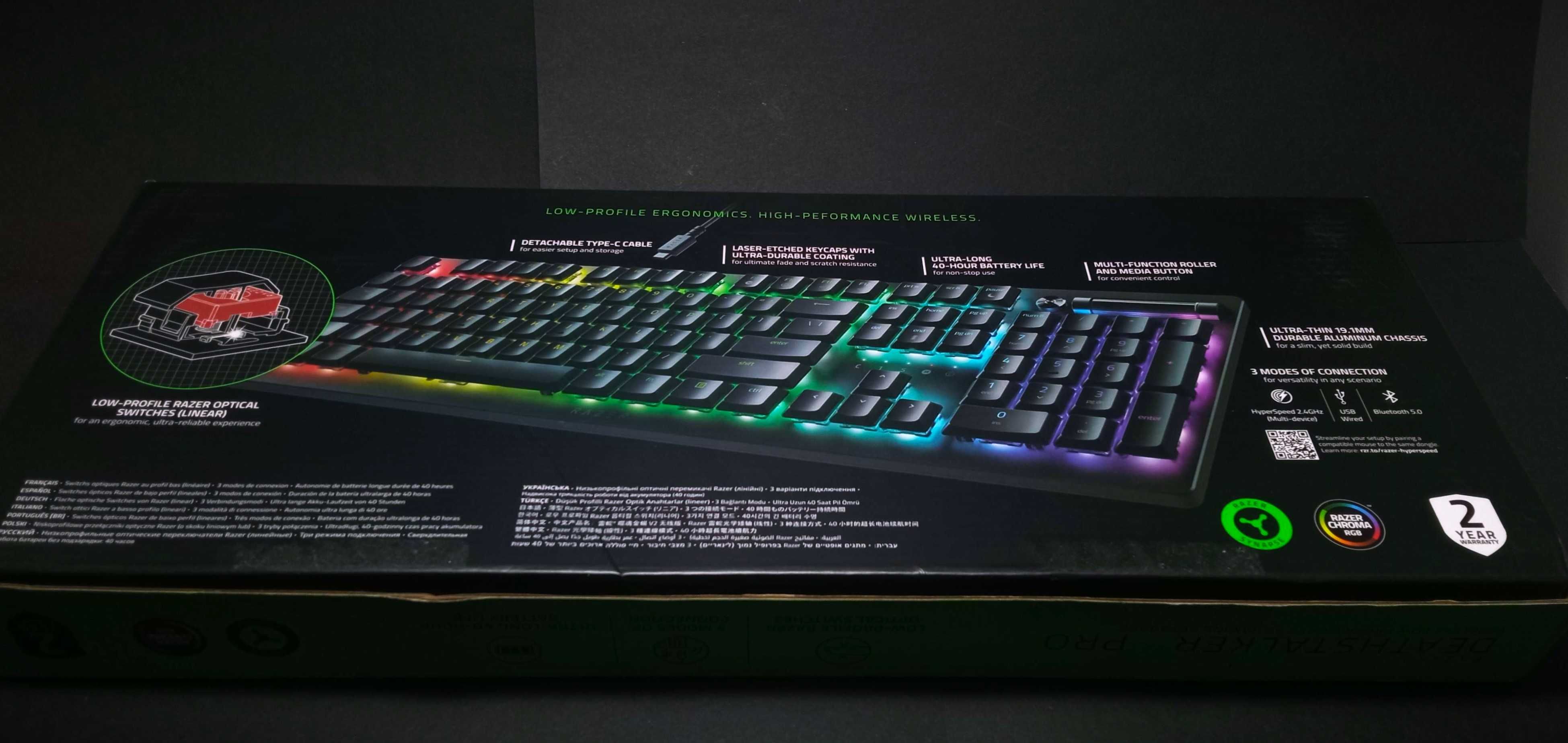 Klawiatura bezprzewodowa Razer DeathStalker V2 Pro - linear