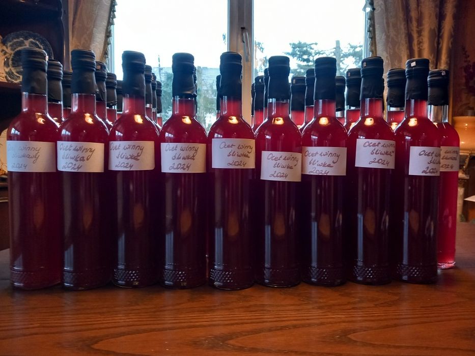 Ocet winny śliwkowy śliwka ze śliwek domowy 500ml naturalny zdrowy