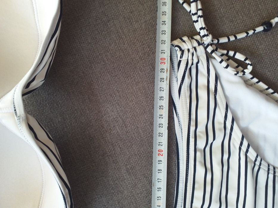 Strój kąpielowy ocean club r 36 S bikini biały w paski