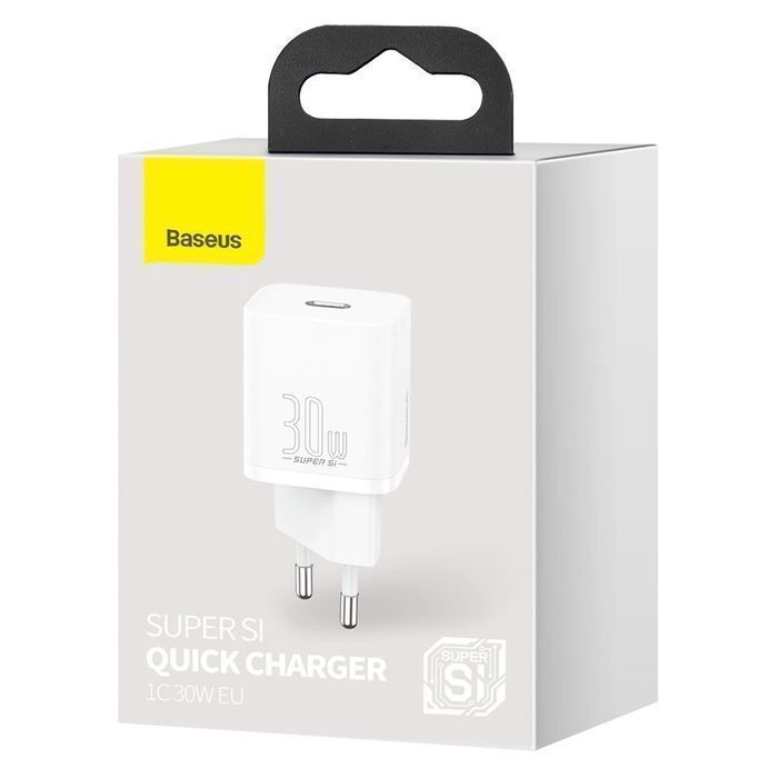 Baseus Super Si 1C szybka ładowarka USB C 30W PD QC biały