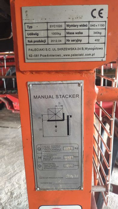 Hydrauliczny wózek podnośnikowy,paleciak,wózek paletowy 2m