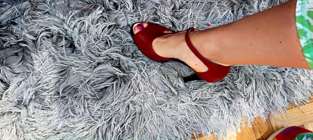 Piękne bordo czerwone szpilki skóra licowa stabilny obcas r.37/38 impr